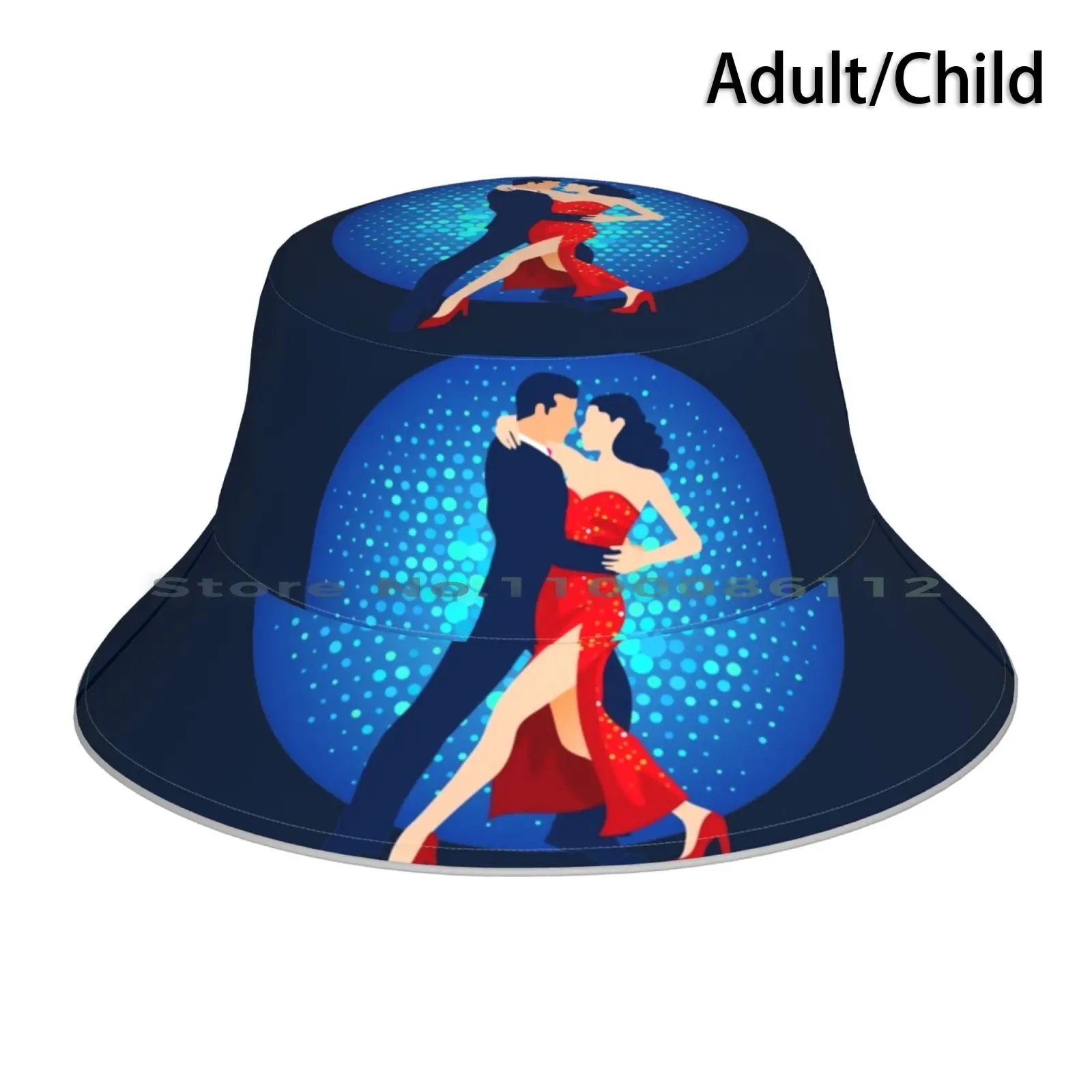 Tango Dancers Bucket Hat Sun Cap Vector Dancing Couple Passion Love Cultures People Latin Beauty Dancer Ballroom Color