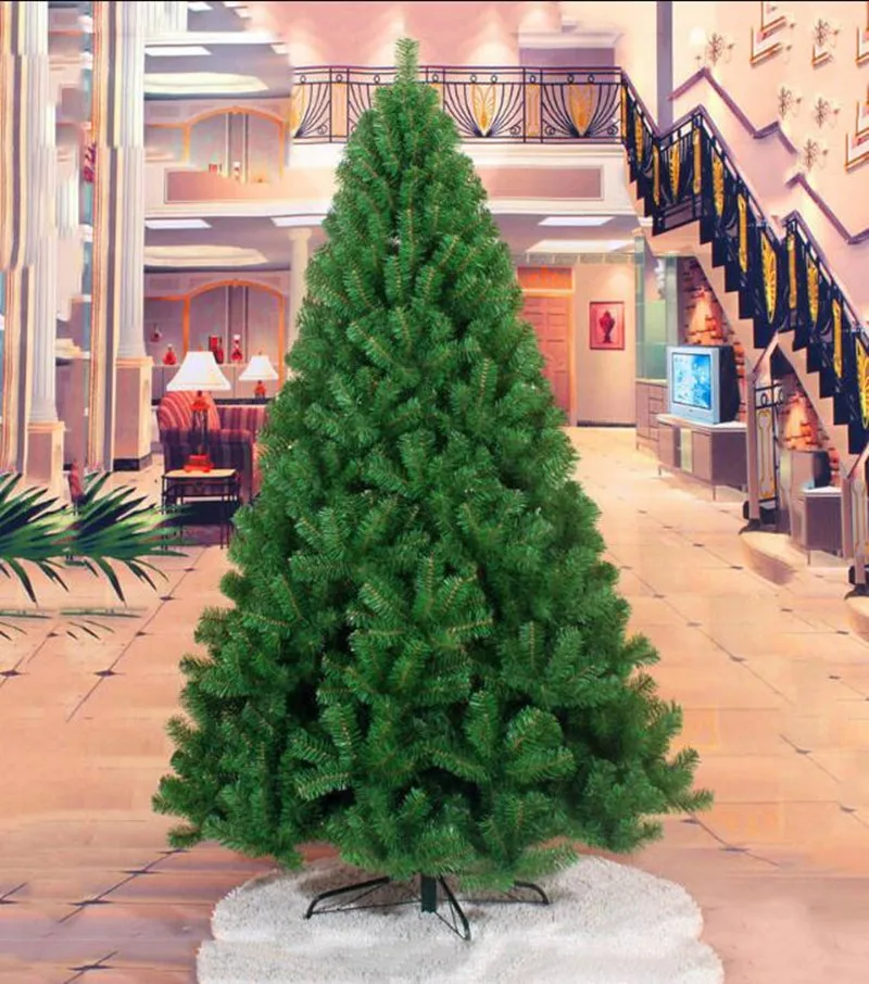 Arbre de noël vert en PVC, 90-300 cm, ornement décoratif artificiel, personnalisé, à la mode, 2021