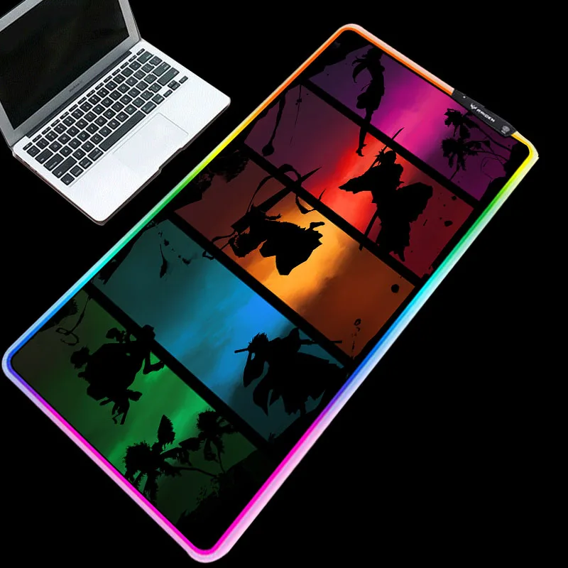 

XGZ RGB Pad Mice LED Backlit Anime Bleach Waterproof Gaming Mousepad Support 3 Led Modellarge L XXL Table Mat Game Accessories