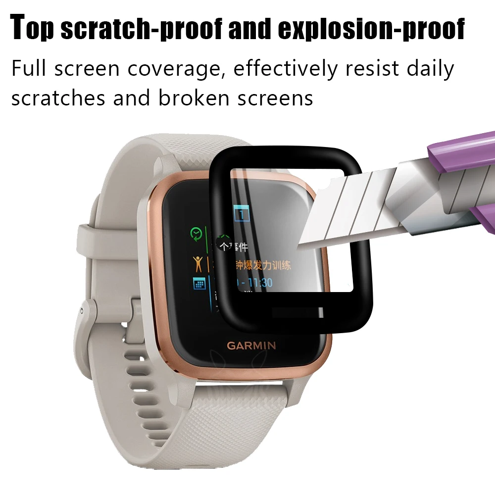 3D Soft Fibre Glass Protective Film Cover For Garmin Venu SQ Music Full Screen Protector Case for Garmin Venu SQ Smart Watch