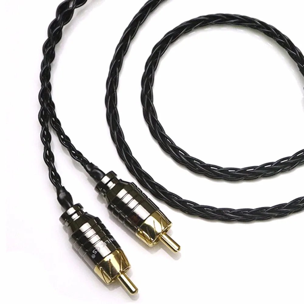 Audiocrast 2,5/3,5/4,4 мм сбалансированный разъем «папа» на 2 разъема RCA аудиоразветвитель 24AWG OCC посеребренный кабель для наушников-плеера