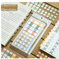 Sharkbang 6 Sheets /Set 120pcs Index Sticker Gradual Paste Lables Memo /Dairy/ Notebooks Bookmark Paperlaria School Stationery