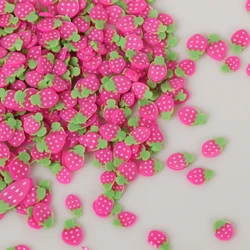 20 g/partii truskawki liście plastry polimeru Hot Clay Sprinkles Scrapbooking zdobienie paznokci dekoracje DIY szlam napełniania akcesoria 5mm