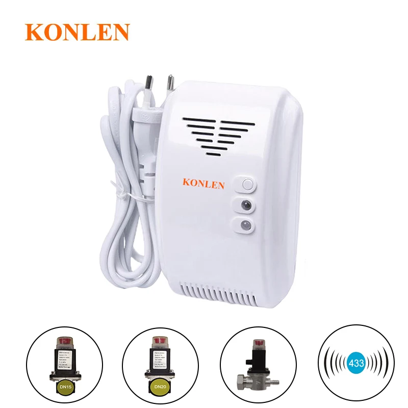 KONLEN LPG Natural Gas Leakage Detector: Sicherheit für Haus und Heizung mit Wireless-Sensor und Magnetventil