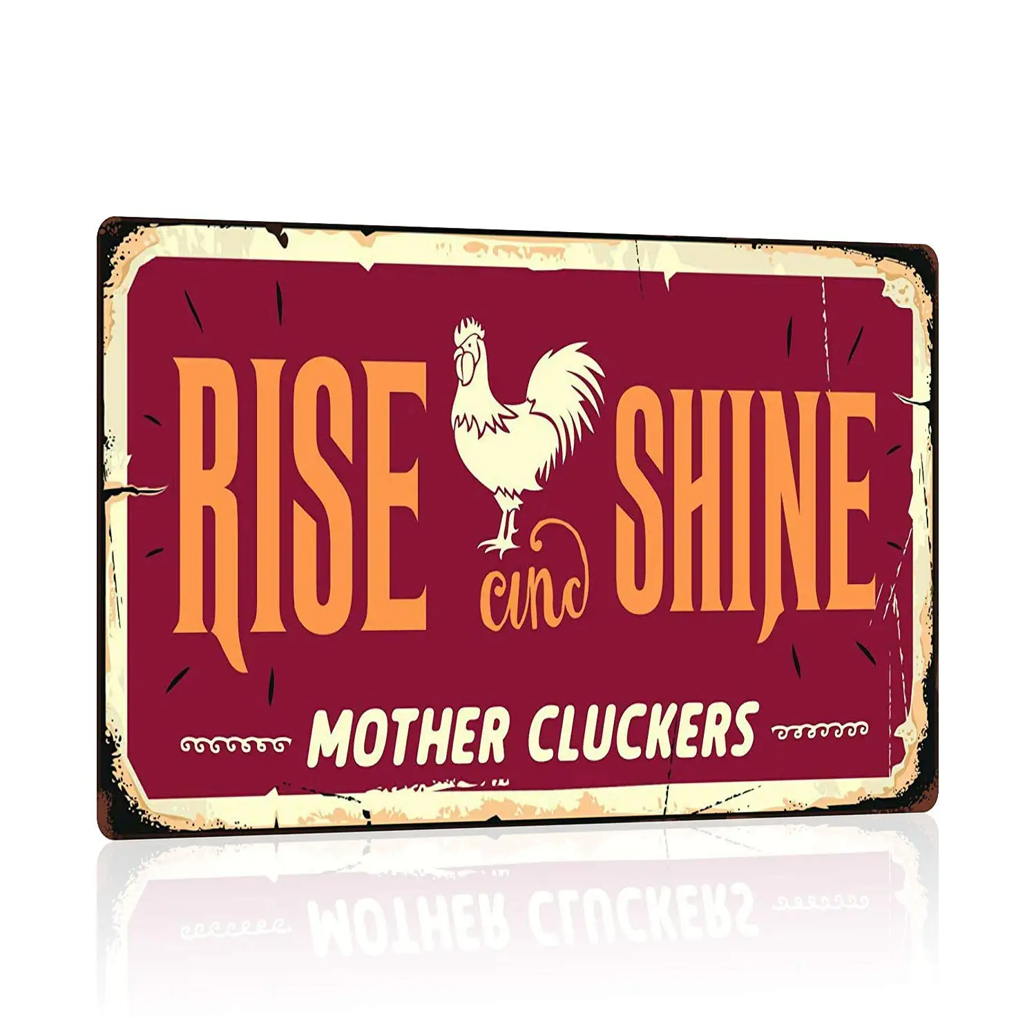 

Rise and Shine Mother Cluckers Rooster Chicken Retro Vintage s 8" X 12"Inch