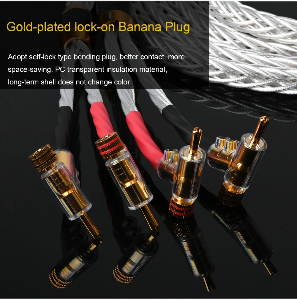 Hi-end  Silver-plated OCC Hifi Speaker Cable Hi-end Speaker Wire for Amplifier and CD