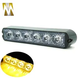 New 12W High Power 6 LED Waterproof Car Truck Emergency Strobe Flash warning light Amber Red blue green
