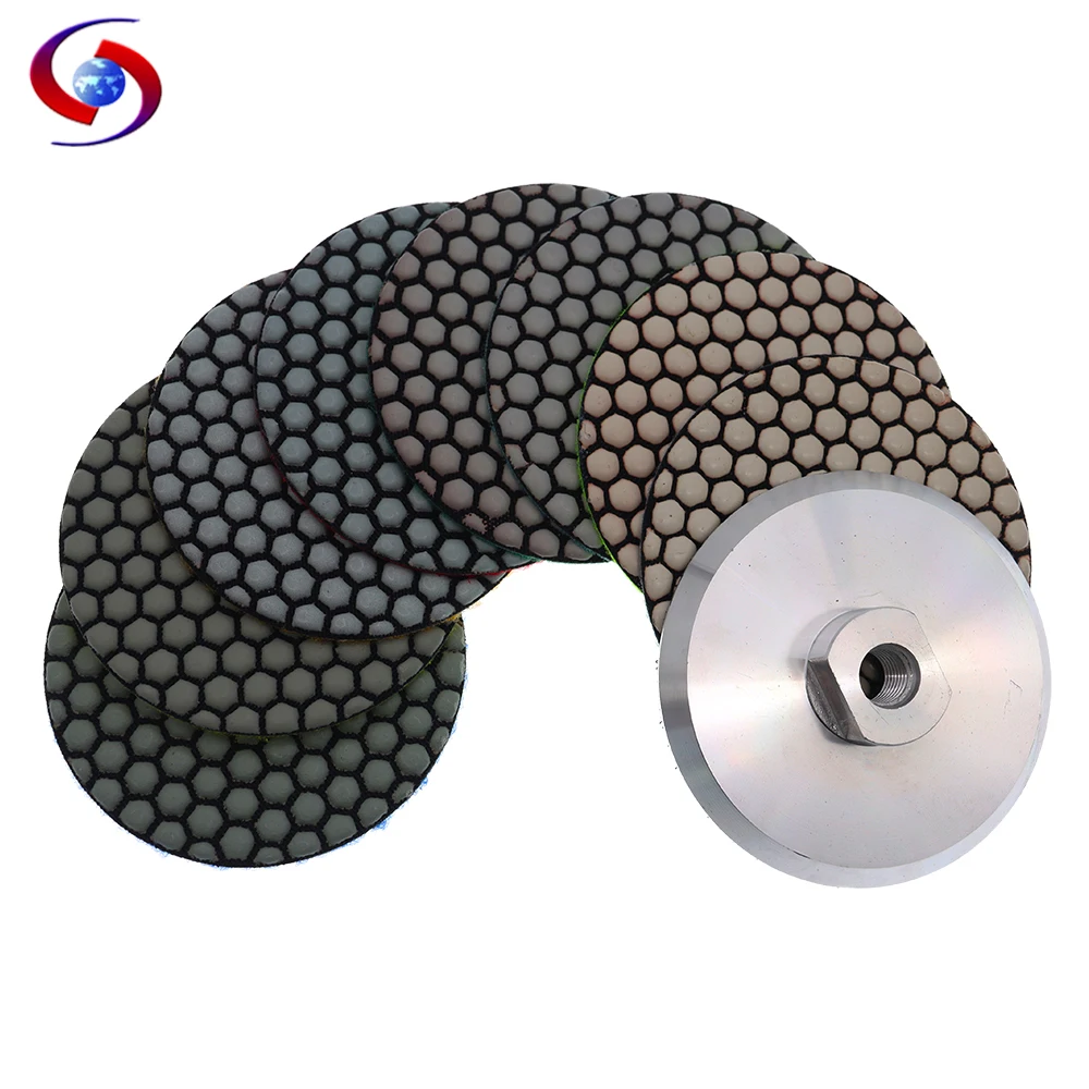 Polegada Almofada de Polimento a Seco 50-buff 100 mm Almofadas de Polimento de Diamante Flexível Novo Design Mármore Granito Pedra Telha Lixar Disco Peças