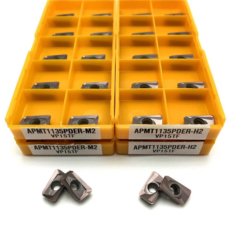 Inserção de Fresagem Indexável Ferramenta de Torno Cnc Inserção Giratória Inserção de Carboneto Apmt1135 m2 Vp15tf Apmt1135 h2 Apmt 1135