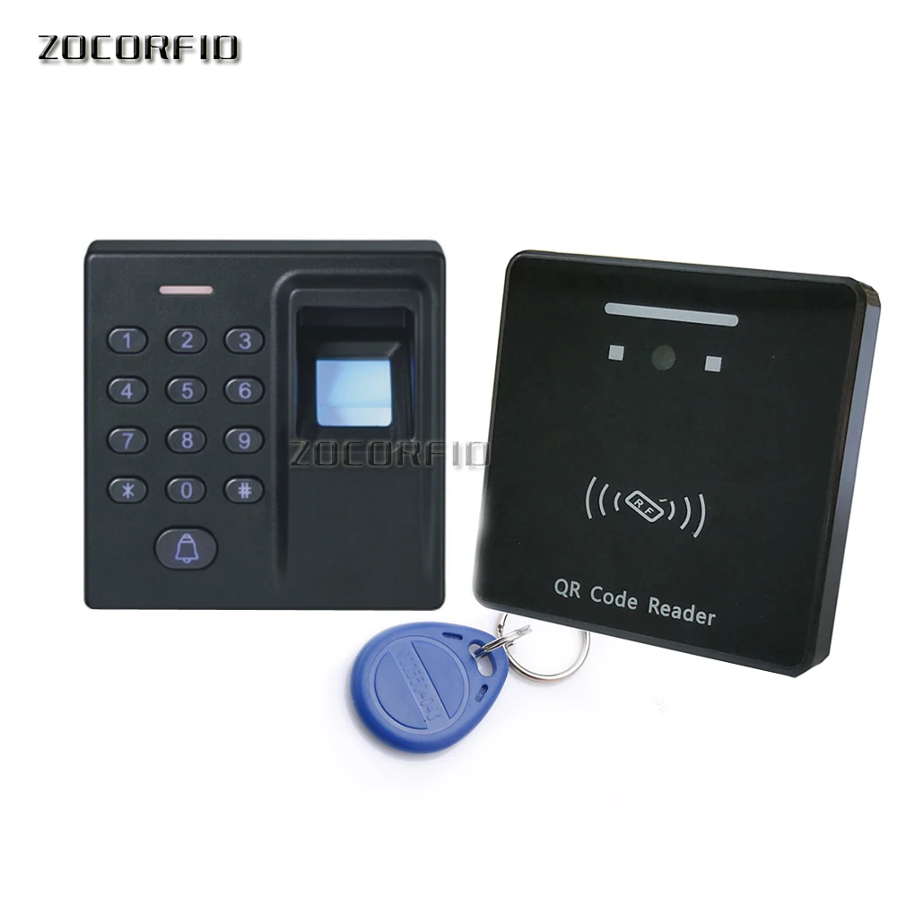 QRcode+RFID Card+Fingerprint Access Control Standalone Single Door Controller Cheapest Standalone Keypad Door Entry controller