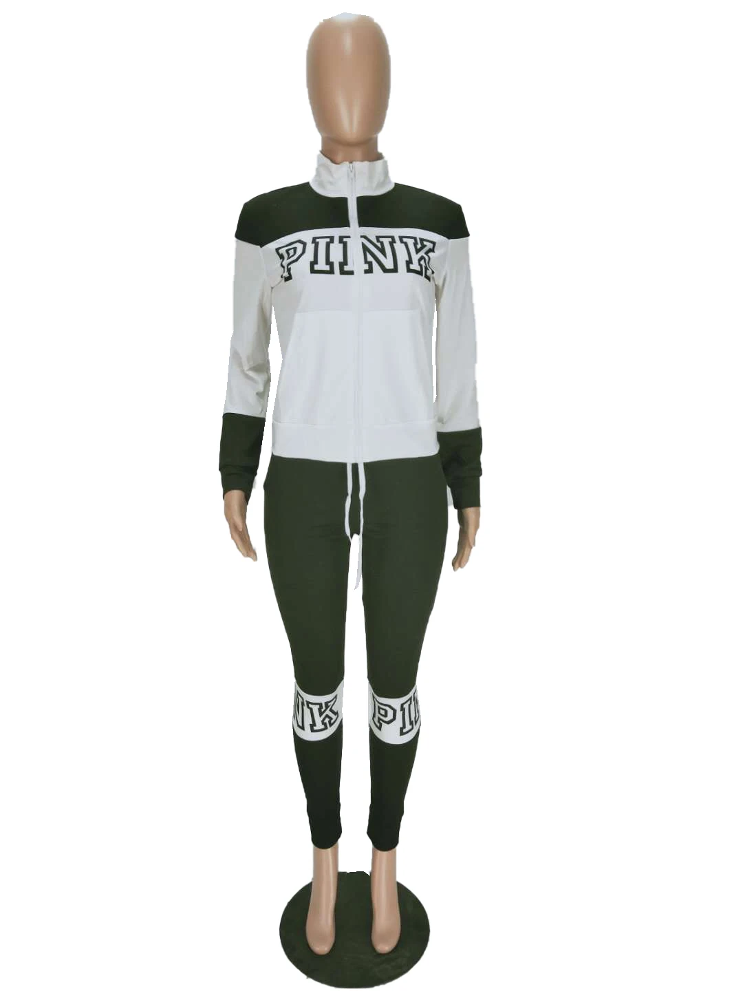 AYES Passenden Sets Patchwork Hosen Set Sportswear Frauen Kleidung 2021 Herbst 2 Stück Frau Set Weiß Top Und Lange Hose anzüge