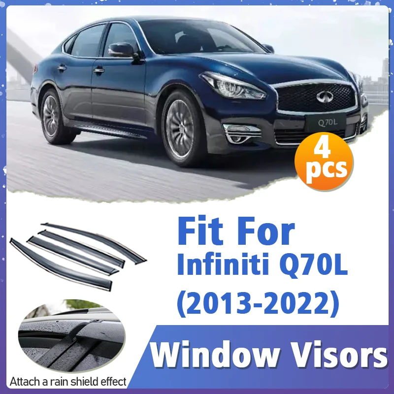 

Оконный козырек для Infiniti Q70L 2013-2022, вентиляционная крышка, отделка, навесы, защита от солнца, дождя, дефлектор, автомобильные аксессуары