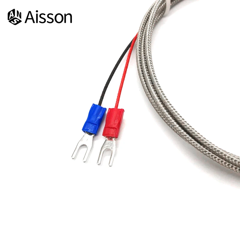 4mm Small Probe Thermocouple Type K 0-600℃ 1/2/3/4/5M Shielded Braide Wire Sensor For Temperature Controller