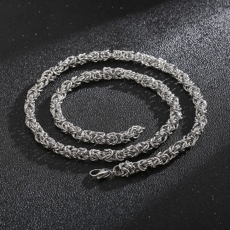 Kalen O-förmigen Kette Link Großhandel Einfache Retro Stil männer Edelstahl Zarte Halskette Schmuck – Detail 8
