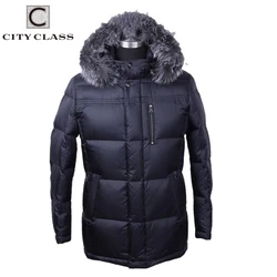 Chaquetas de invierno para hombre, abrigos con capucha de zorro plateado, Parkas gruesas y cálidas, gran oferta, 6135