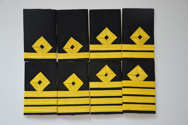 Ship Sailors Epaulets For Adult High Quality Captain Pilot Uniform Shirts Badges 1/2/3/4 Golden Bars