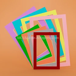 A3A4A5 Photo Mats Dark Red/Gray/Orange/Green/Pink/Yellow/Blue/Purple Paperboard Mounts For Picture Frame Passe-Partout 12PCS/Lot