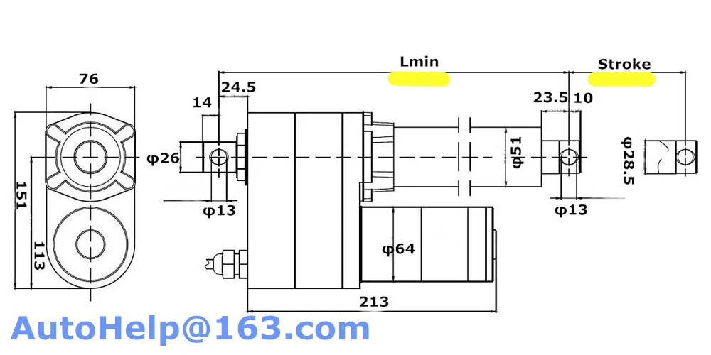 Customized actuador linear actuator with potentiometer position feedback 12V 24V 160mm/s speed 10000N 1000KG 2200LBS force