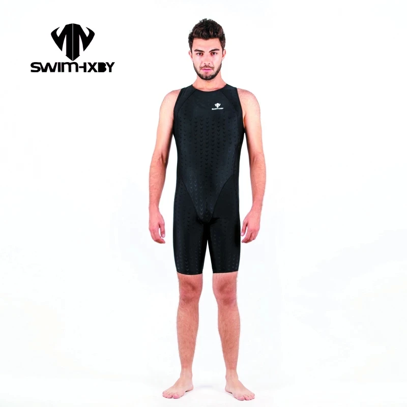 HXBY Black Men One Piece Swimwear Boys Swimsuit Solid Racing Bathing Suits Swimsuits Competitive Swimming Suit For Men Swim Suit