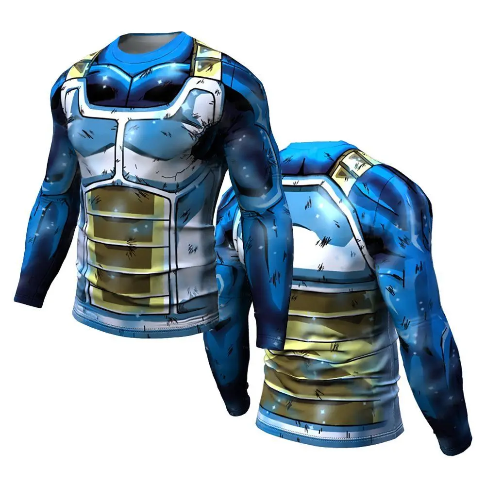 Hot Sale Fitness 3d Printed Compression Running Shirt Men Anime Bodybuilding Long Sleeve Workout Goku Cosplay T shirt Tops Tees