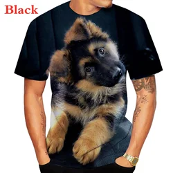 Summer Cute 3D Dog German Shepherd Pattern T Shirts Men Fitness Sport Short Sleeve Tops Animal Tee