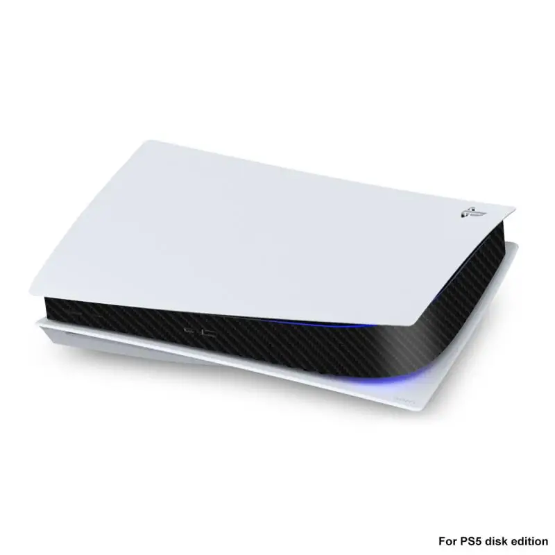 2021 ل PS5 القرص طبعة ألياف الكربون الجلد ملصق غطاء لاصق لامع ل بلاي ستيشن 5 وحدة التحكم مركز الجلد ملصقا