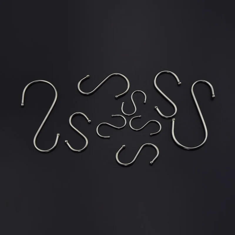 DHL Shipping ! Brand New 500PCS/LOT Stainless Steel Heavy Duty S Hooks Kitchen Bathroom Utensil Clothes Hanger Hanging