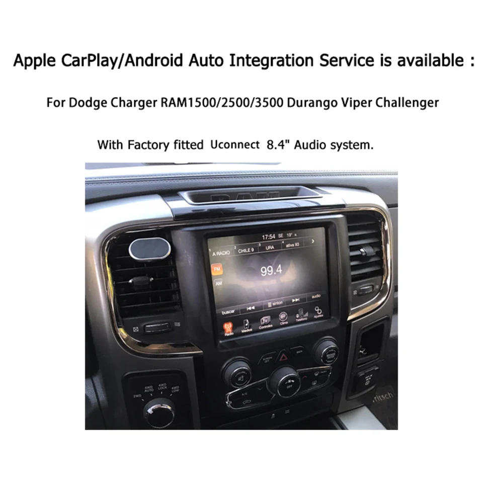 iPhone CarPlay Upgraded Module For Dodge Charger Challenger Viper Durango RAM1500 Airplay Android Auto Wireless Unit