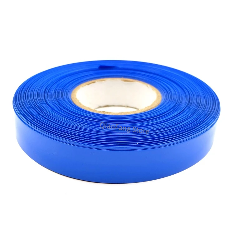 PVC Heat Shrink Tube 70mm Width Blue Multicolor Shrinkable Cable Sleeve Sheath Pack Cover for 18650 Lithium Battery Film Wrap