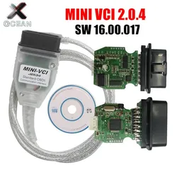 Real Firmware V2.0.4 MINI VCI Newest V16.00.017 MINI-VCI FTDI FT232RL Multi-Language For Toyota TIS Techstream Code Reader