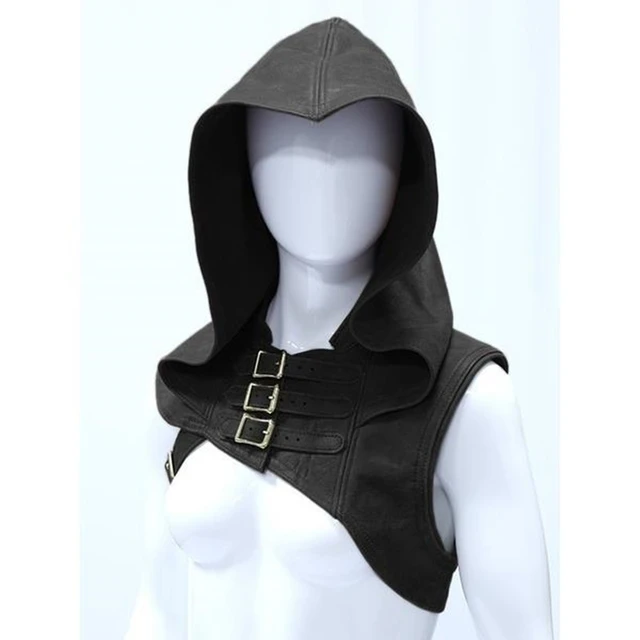 Halloween Women T shirt Huntress Assassin Medieval Cosplay Costumes Carnival Summer Hooded Crop Tops Leather Vest Elf Clothing AliExpress