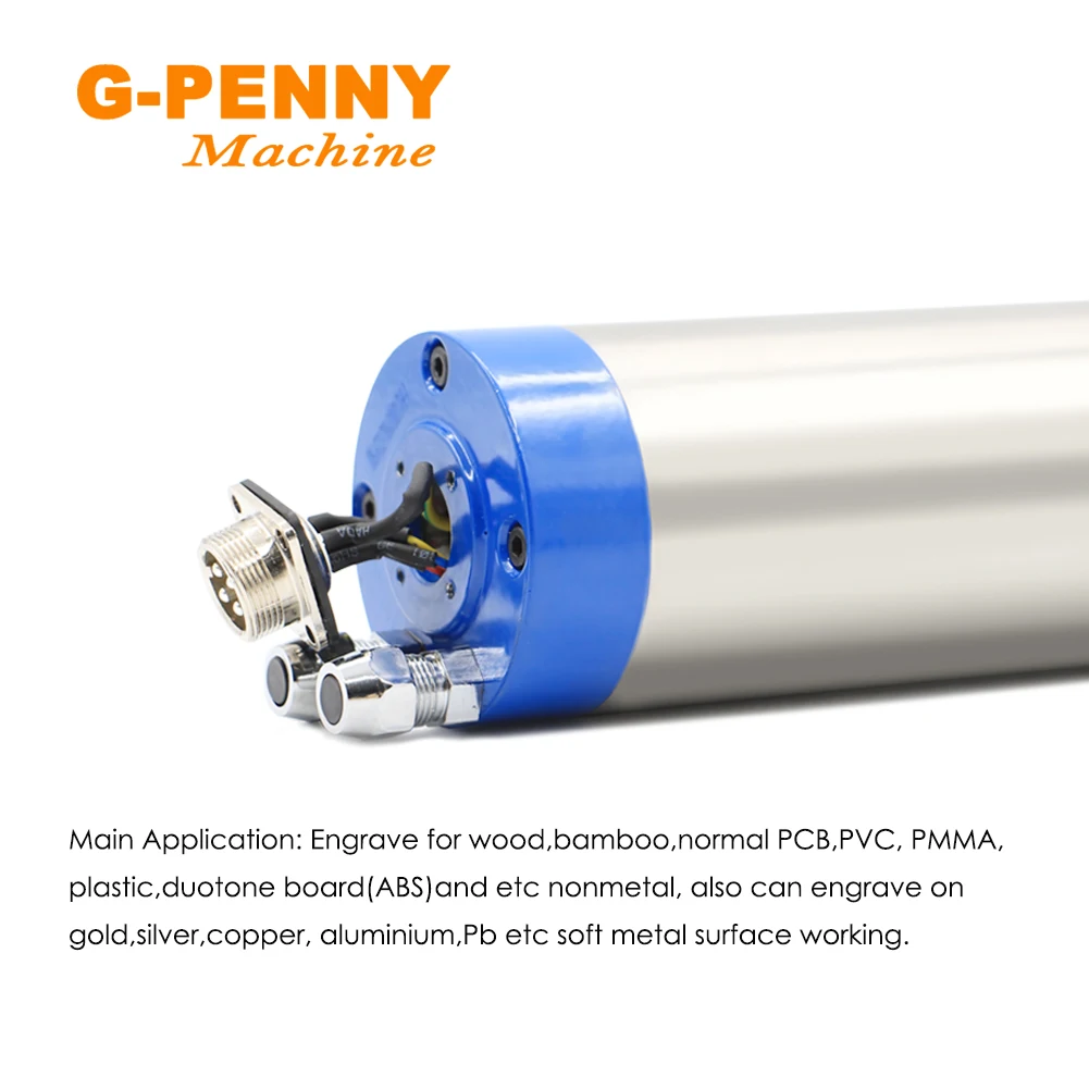 G-Penny 110V/220V 800W ER11 CNC Spindle Motor Water Cooled 24000rpm 65X200mm 0.8kw 400HZ for CNC Milling Machine Wood Working