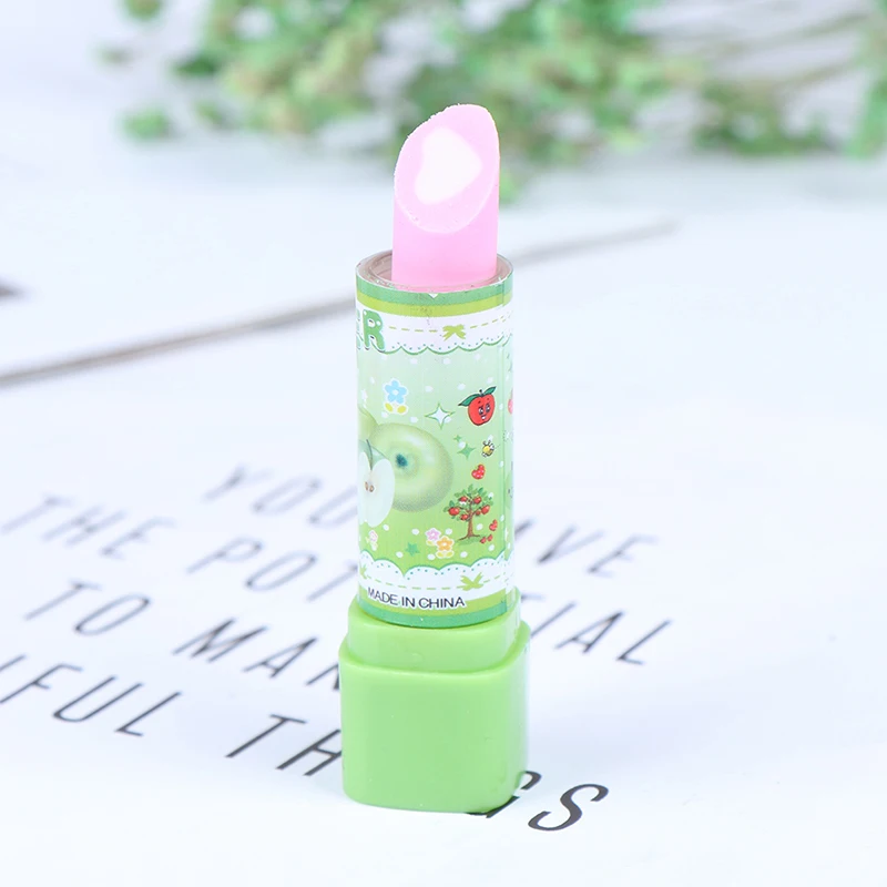 1PC Kind Lippenstift geformt Radiergummi Student Briefpapier Weihnachtsgeschenk Bleistift Radiergummis