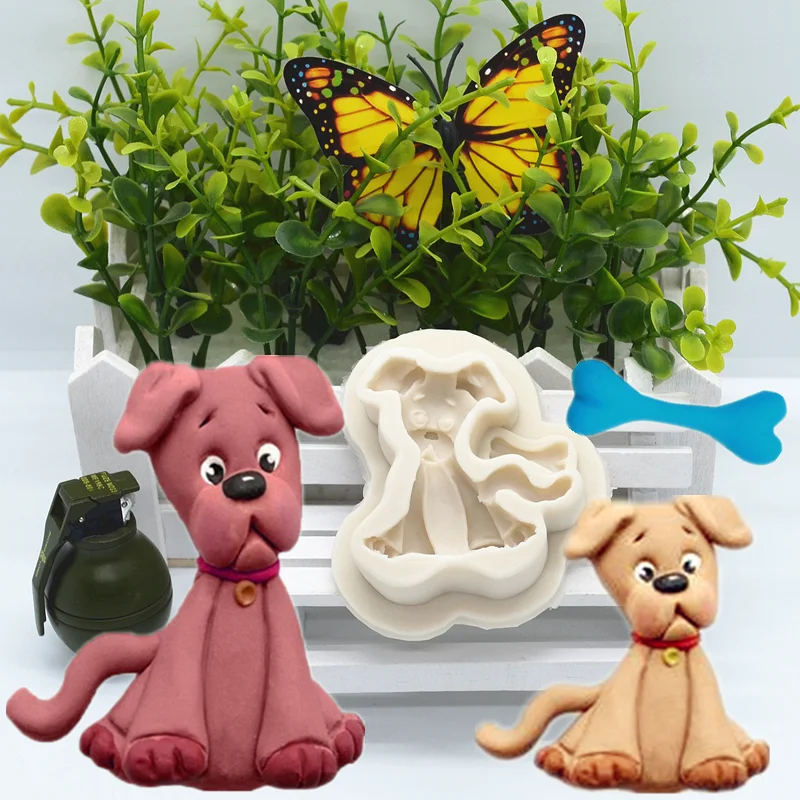 

Cute Puppy Dog Silicone Mold Chocolate Dessert Lace Decoration Supplies DIY Cake Pastry Fondant Moulds Resin Kitchen Baking Tool