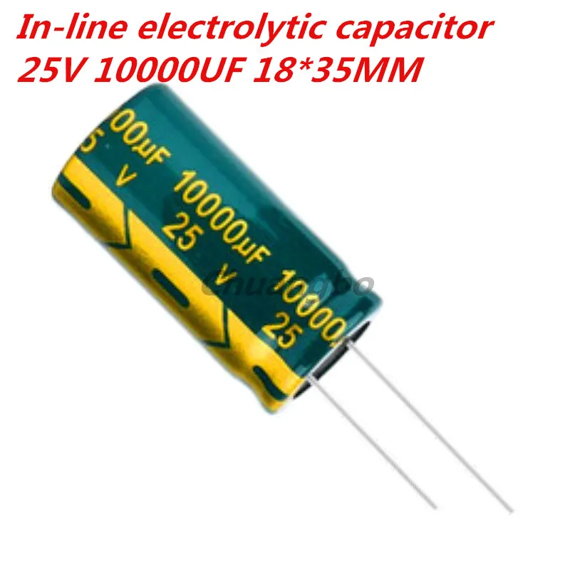 5pcs 25V10000UF 25V 10000UF 18*35 Low ESR/Impedance high frequency aluminum electrolytic capacitor size 20%