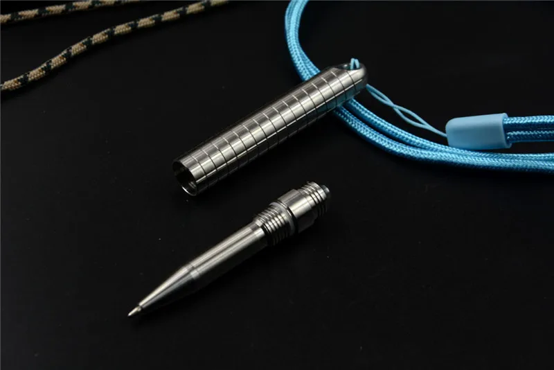 Y-START Tactical Pen Titanium alloy Handle with cord for office keychain outdoor defense EDC tools YP04