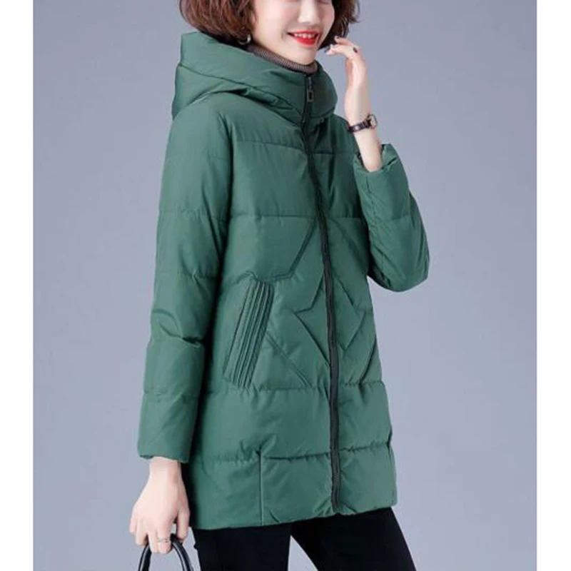 New Women's Parkas Winter Jacket Hooded Thick Warm Coat Fashion Overcoat Female Jackets Cotton Pdded Parka Outerwear 4XL