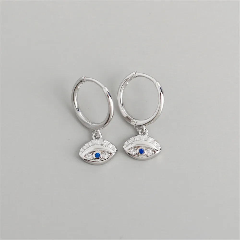 ANDYWEN 925 Sterling Silver New Lucky Eye Drop Earring Dangle Charm Circle Round Piercing Ohrringe 2020 Fine Luxury Jewelry