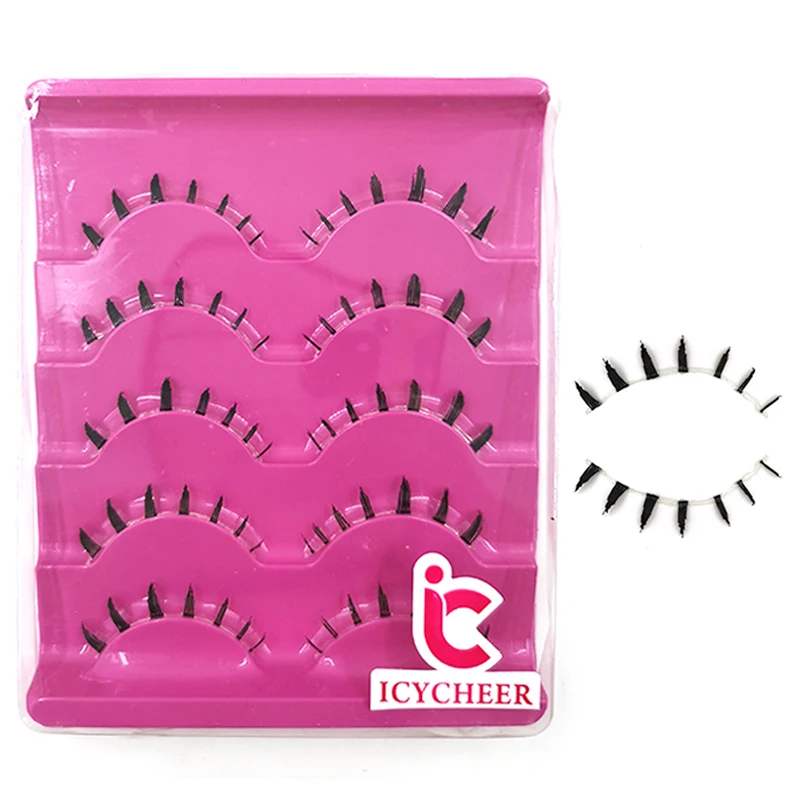 ICYCHEER Makeup Bottom Eyelashes Kit 5 Pairs 3D Natural Looking Under Eye Lashes Extension Lower Eyelash Cosplay