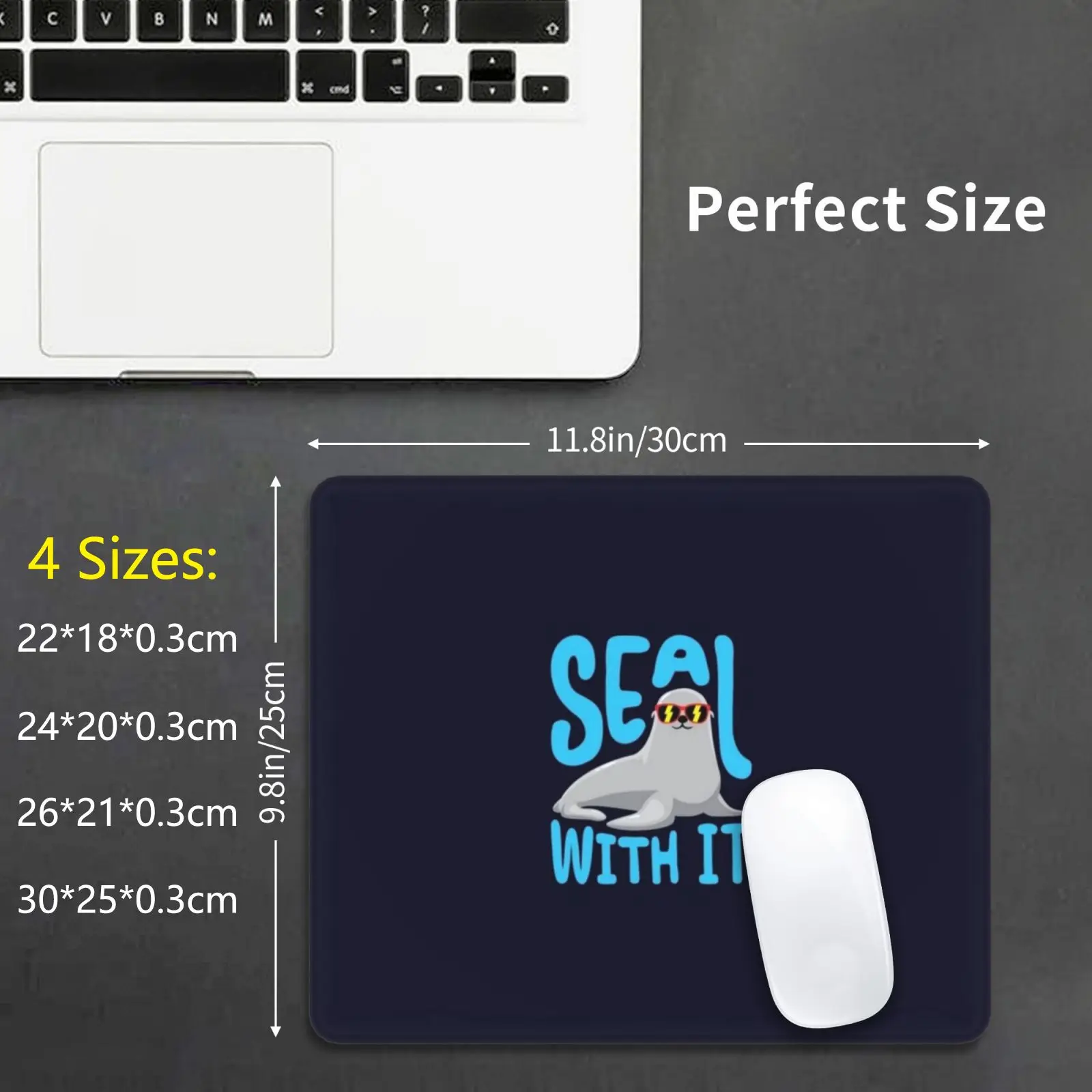 Seal With It Seals Sea Life Mouse Pad DIY Print Funny Ocean Humor Sea Life Seal Animal Seals