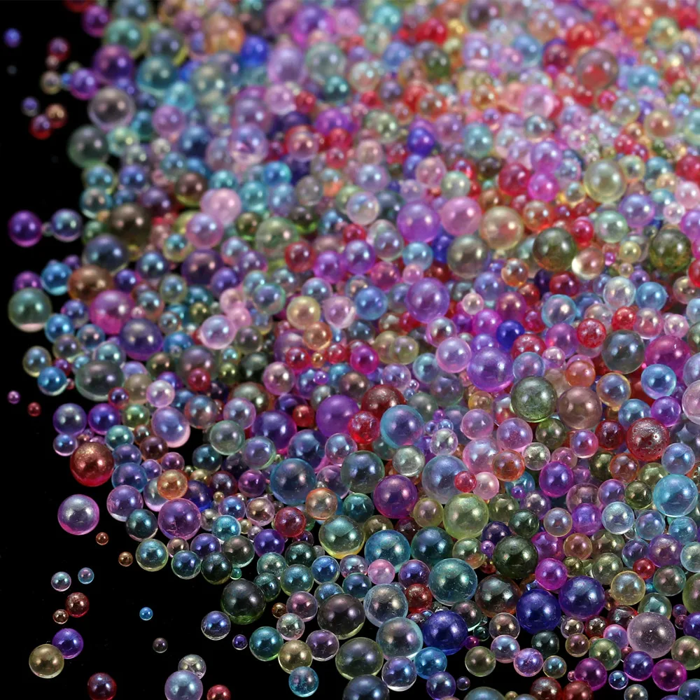 Mini-Blasenkugelperlen 10-20g Winzige Kristallglasperlen für Silikonformen, UV-Harz, Epoxidfüller, DIY-Nagelkunst-Deko – Detail 8