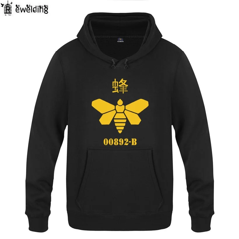 Mens Hoodies METHYLAMINE LOGO Breaking Meth Heisenberg Bee Hoodie Men Fleece Long Sleeve Man's Sweatshirt Pullover Tracksuit New