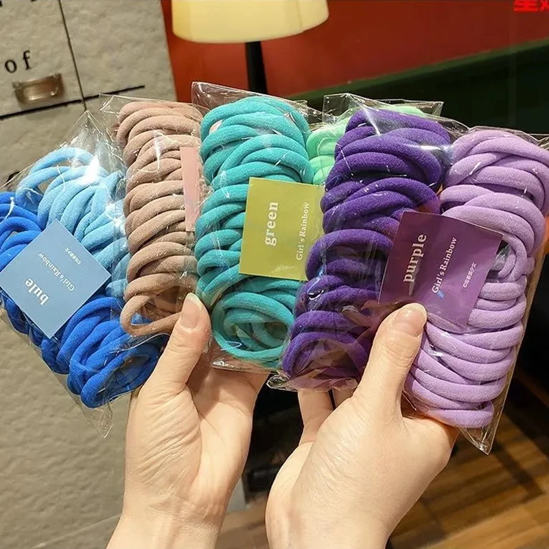 50Pcs/Set Women Girls Candy Color Nylon Elastic Hair Bands Ponytail Holder Rubber Bands Scrunchie Headwear Hair Accessories