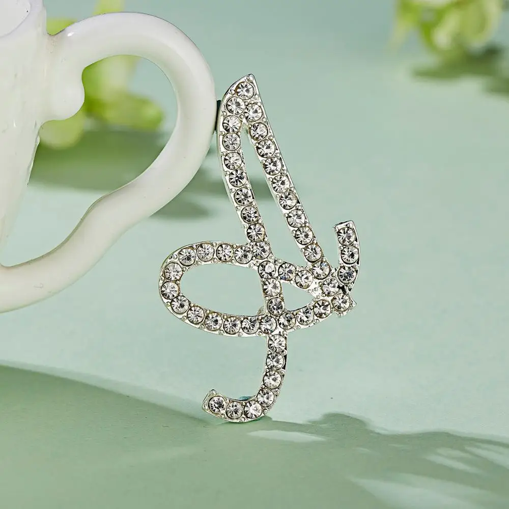 Rinhoo 1PC A-Z 26 Initial Letters Rhinestone Brooch Women Fashion Ornament For Clothes Bag Charm Accessories