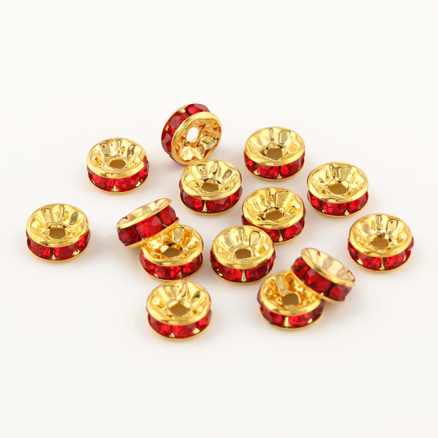 50 teil/los 6mm 8mm 10mm AB Farbe Strass Ball Form Lose Perlen Metall Kristall Perlen für schmuck Machen DIY Zubehör