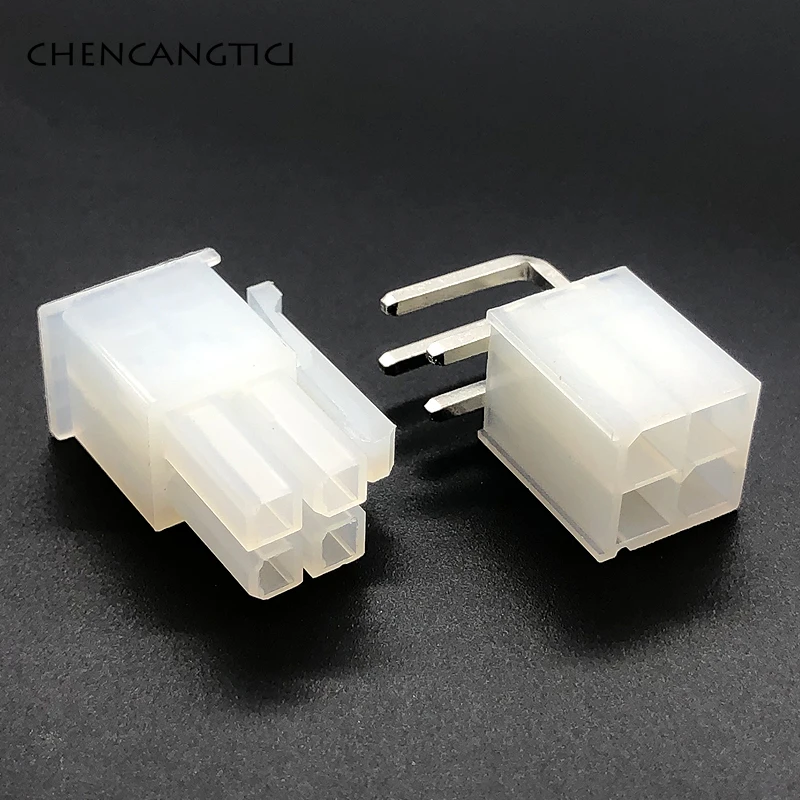1 Set 4 Pin Gebogen Naald Draad Terminal Elektrische Connector 4.2 MM Socket Plug Voor PCB CPU Motorfiets Auto 5557 5569 5557-4Y