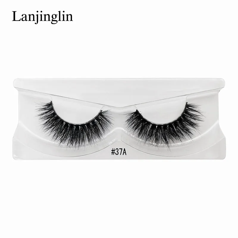 LANJINGLIN 1 paar nerz wimpern 100% Cruelty free handgemachte natürliche lange falsche wimpern flauschigen weichen gefälschte wimpern verlängerung make-up