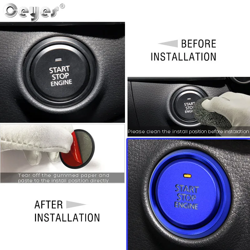 Ceyes 1pc Car Sticker Accessories Ring Engine Start Stop Translucent Switch Button Cover Fit For Mazda 3 Axela 2020 Auto Styling