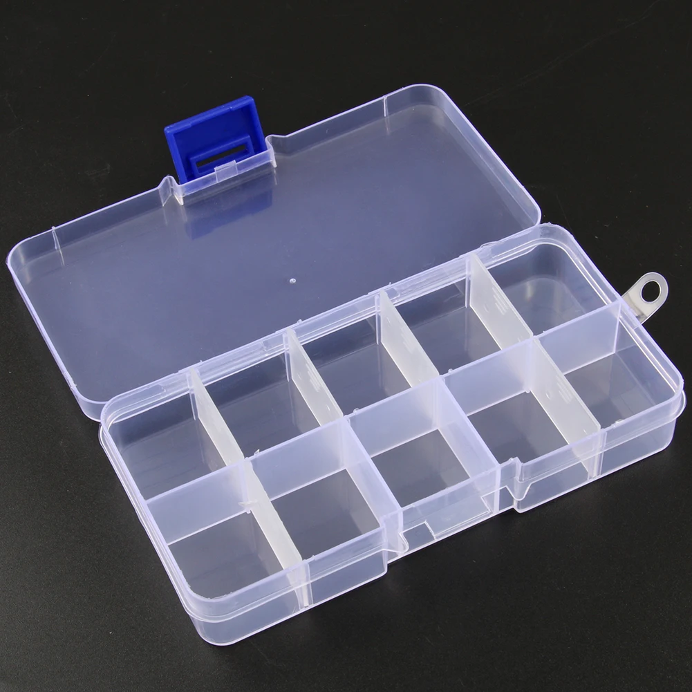 10 Shapes Transparent Plastic Storage Box Compartment Adjustable Container for Beads Earring Jewelry Rectangle Case