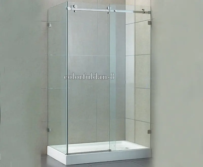 

Brand New 304 Stainless Steel Frameless L Shape Shower Cabin Sliding Door Hardware Kits (No Glass No Top Bar)